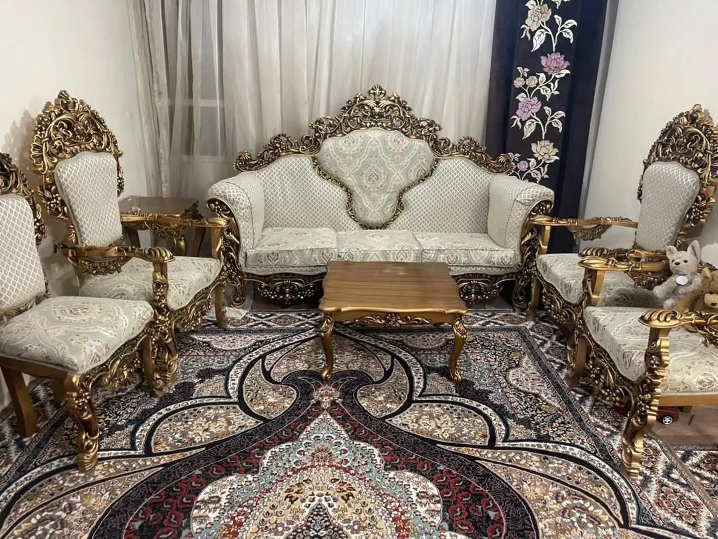 مبل نیمه استیل پنجه شیری ۹ نفره

