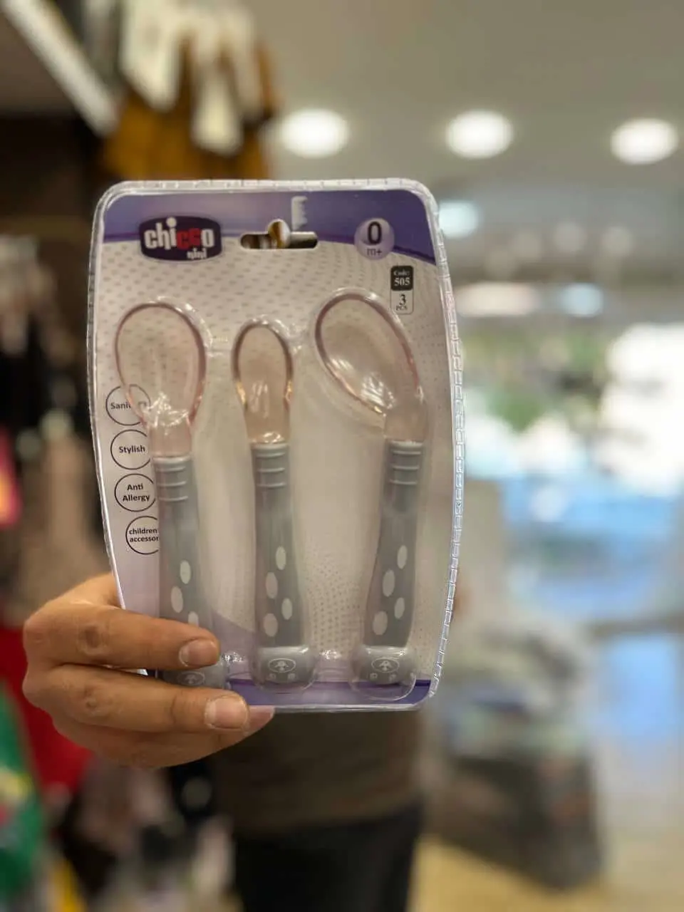 قاشق سر سیلیکونی سه عددی چیکوبیبی کد ۵۰۴ (Chicco Baby) نوزادی و کودک کد ۴۶۰۰۲ 
