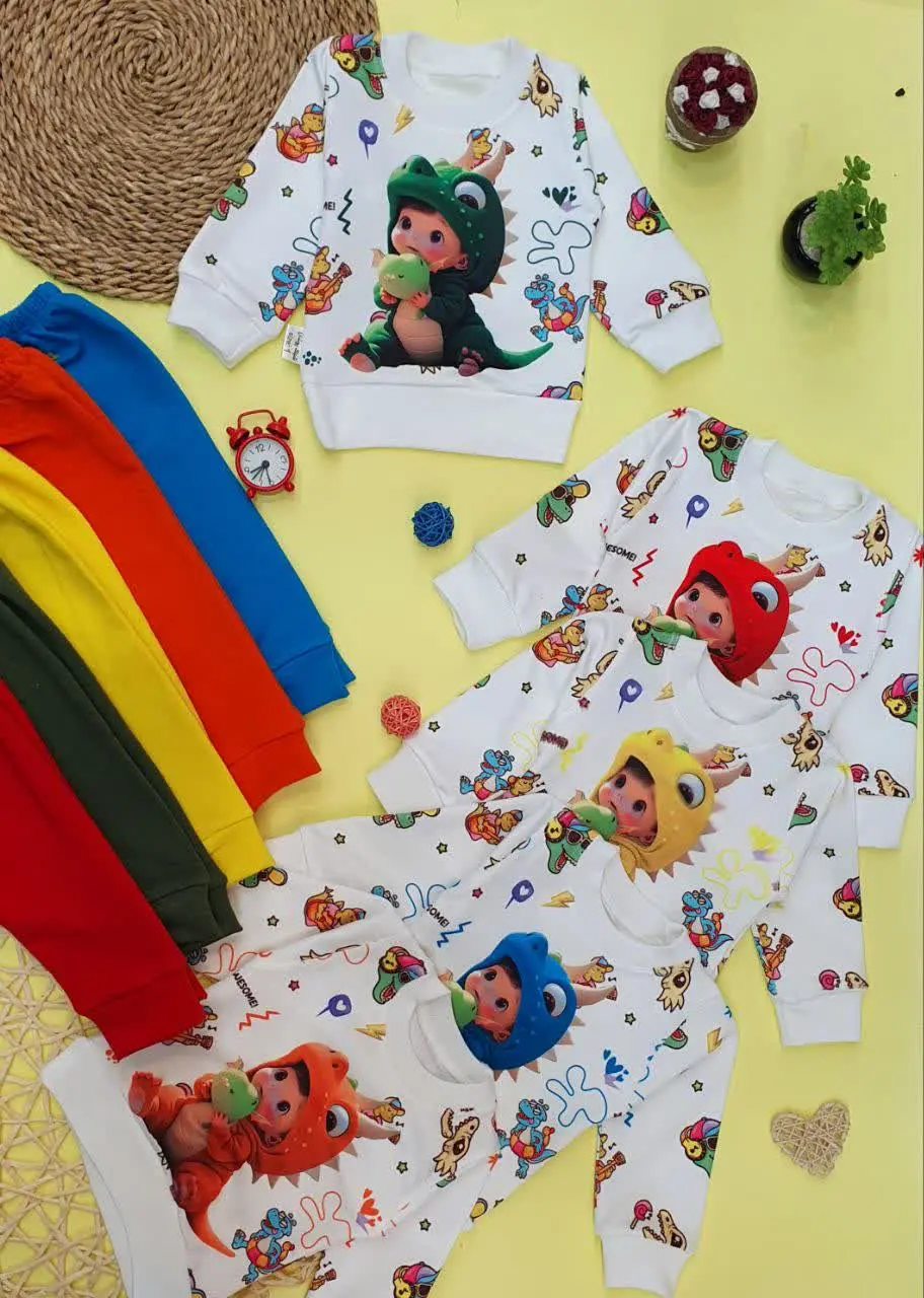 👕بلوز شلوار نقلی پسر و دایناسور 
