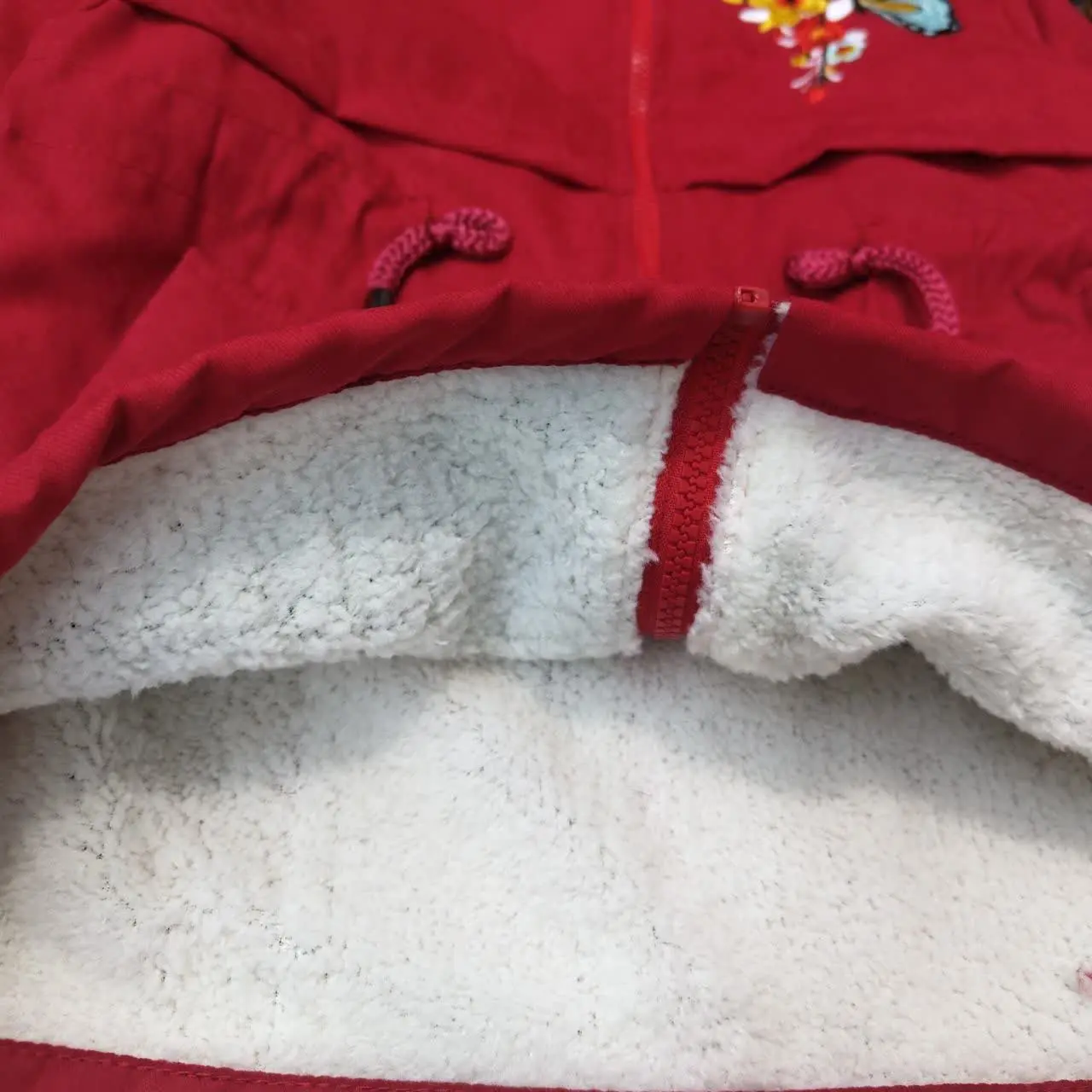 کاپشن دخترانه داخل خز طرح پروانه
