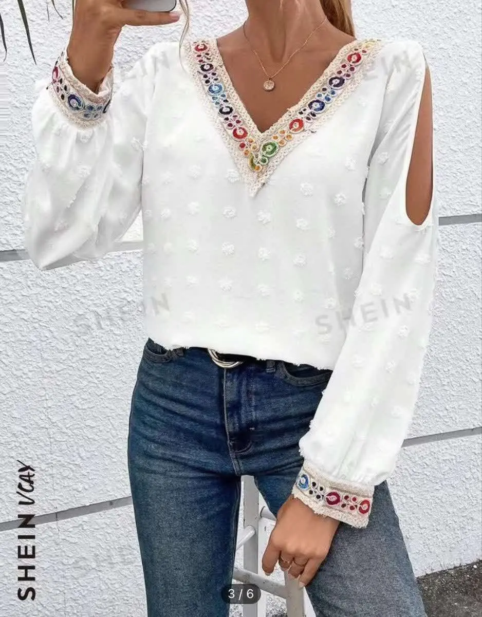 💞 شومیز سفید خاص و شیک💞
