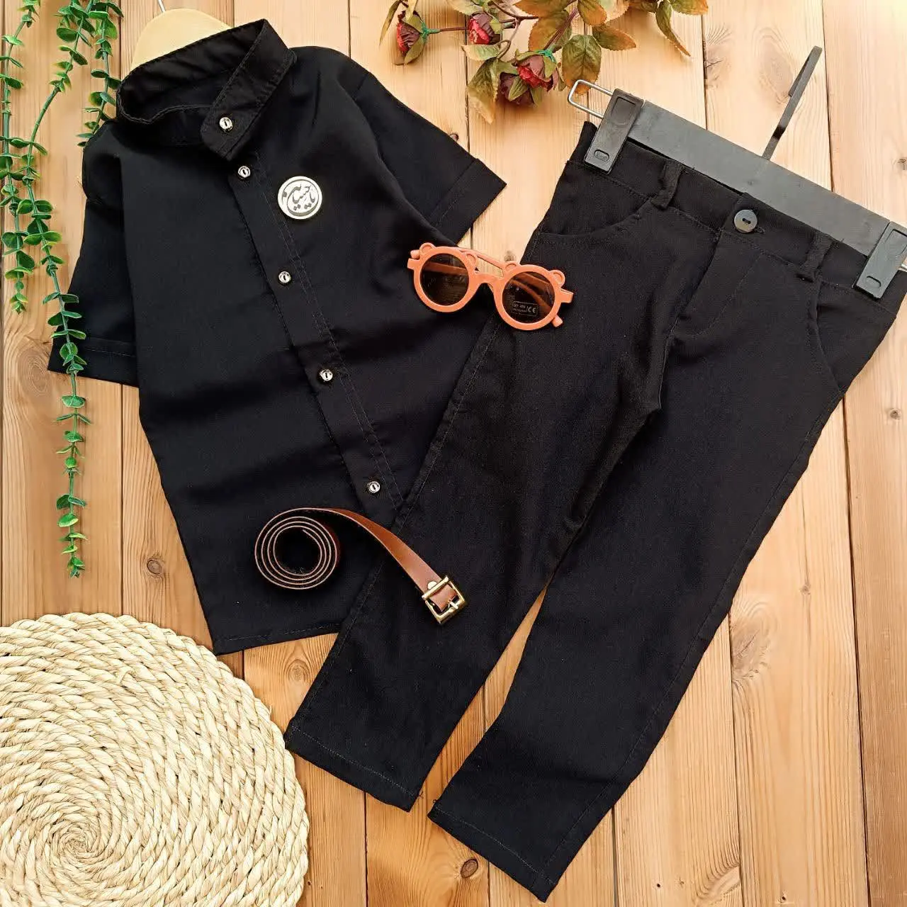 #ست ۴تیکه محرمی پیراهن شلوار کمربند و پیکسل
