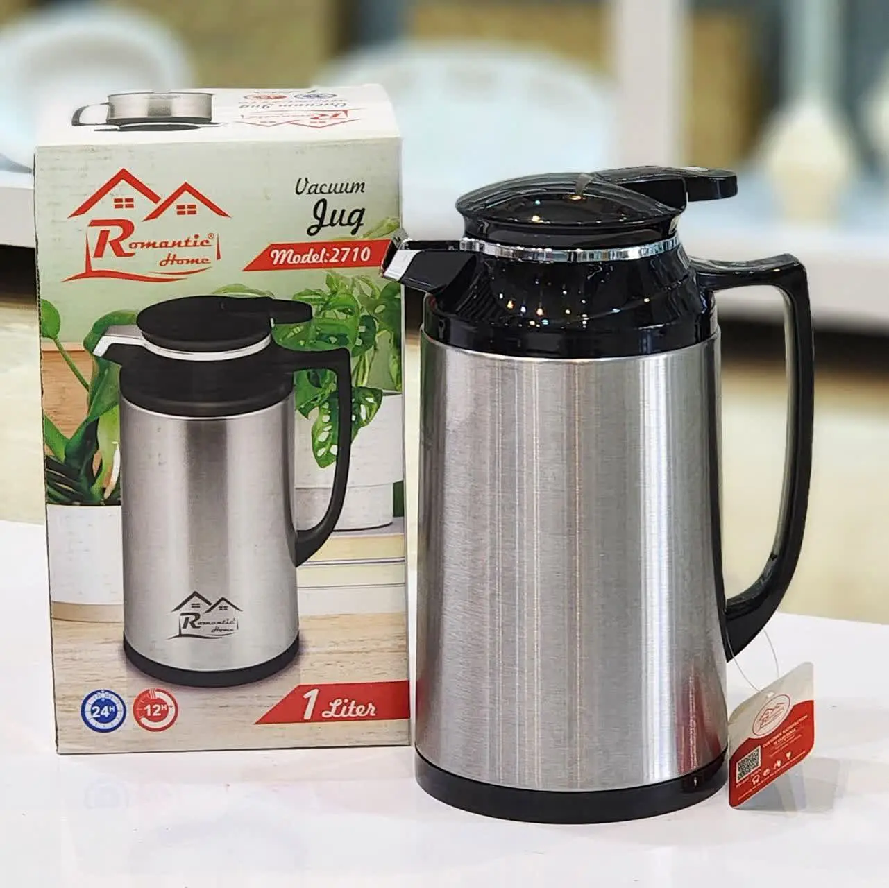 ✅ فلاسک ۱ لیتری استیل Romantic home 
