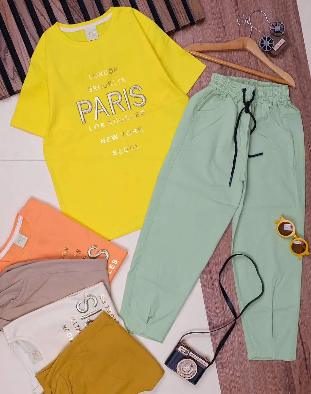 👕نام کالا: #تیشرت_شلوار کتان مام دخترانه 

