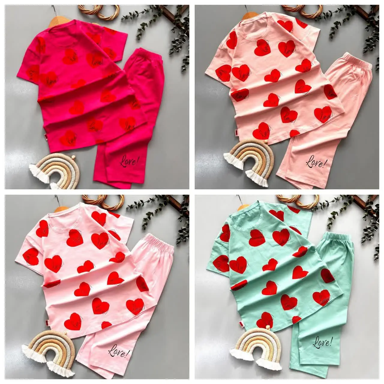 👚نام: تیشرت شلوارک دخترانه Love 💕
