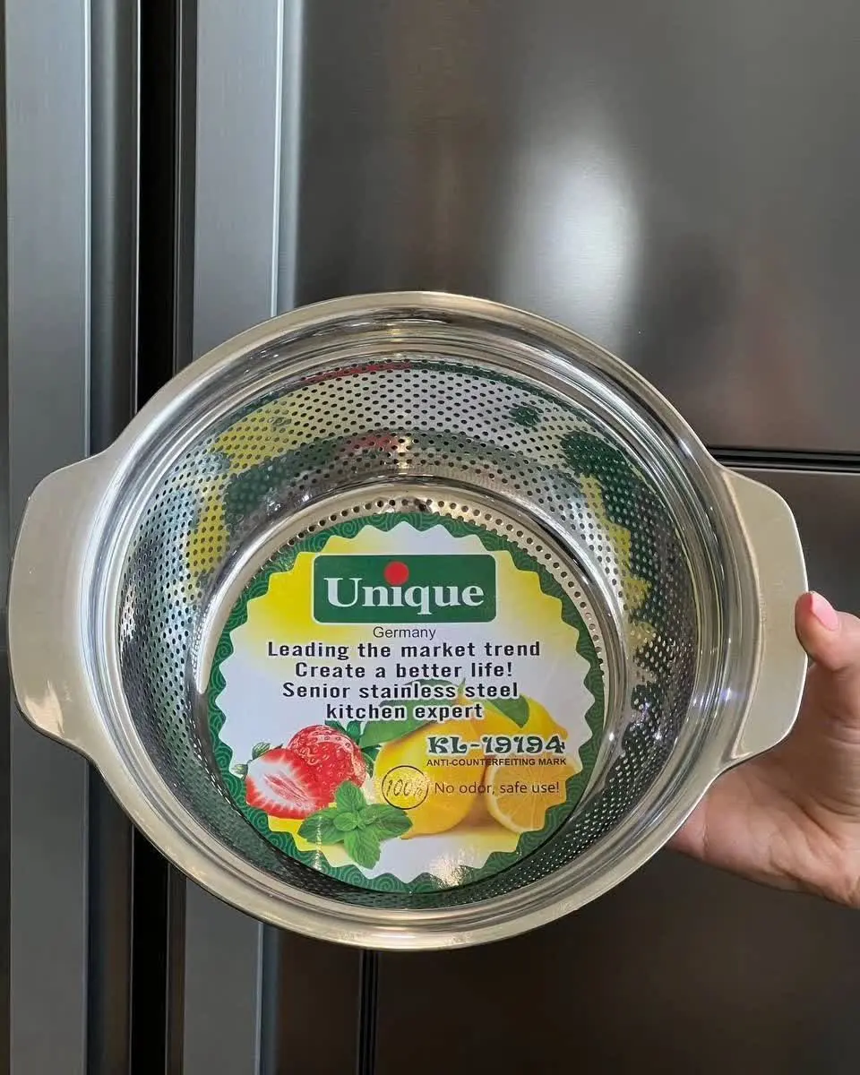 💥لگن و آبکش استیل ۵پارچه
