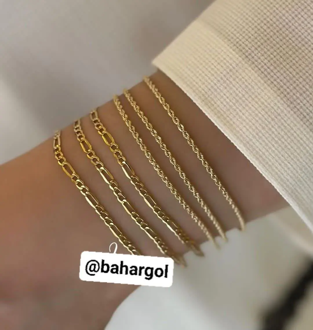 دستبند‌های طنابی و فیگارو طلا طور 🤩

