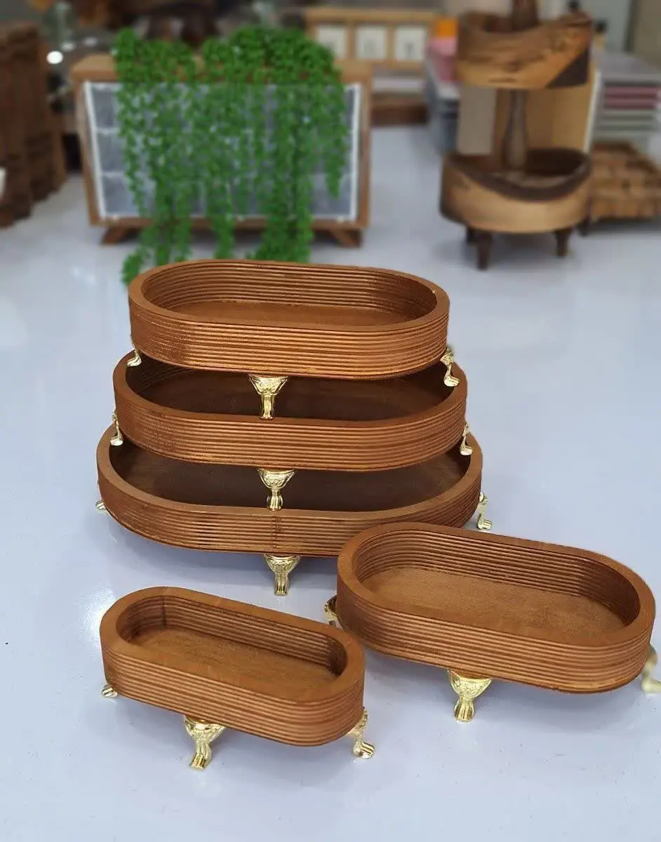 سینی ۵ تیکه پایه دار بیضی
