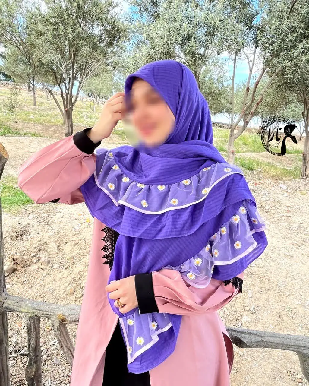 بنفش مدل دو چین تور بابونه وسط😍👌
