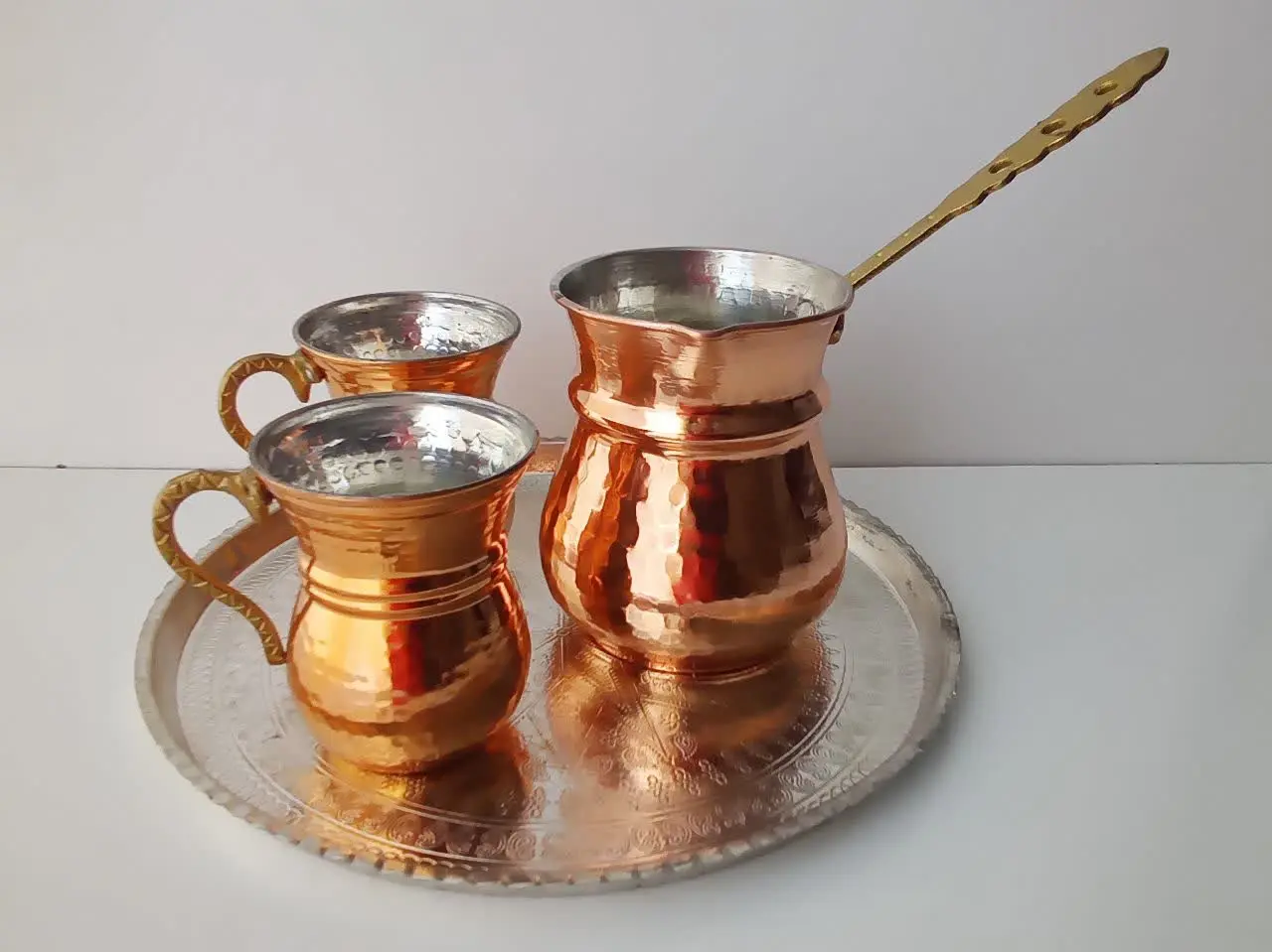 🥛 شیرجوش چکشی دسته برنجی سایز بزرگ🥛
