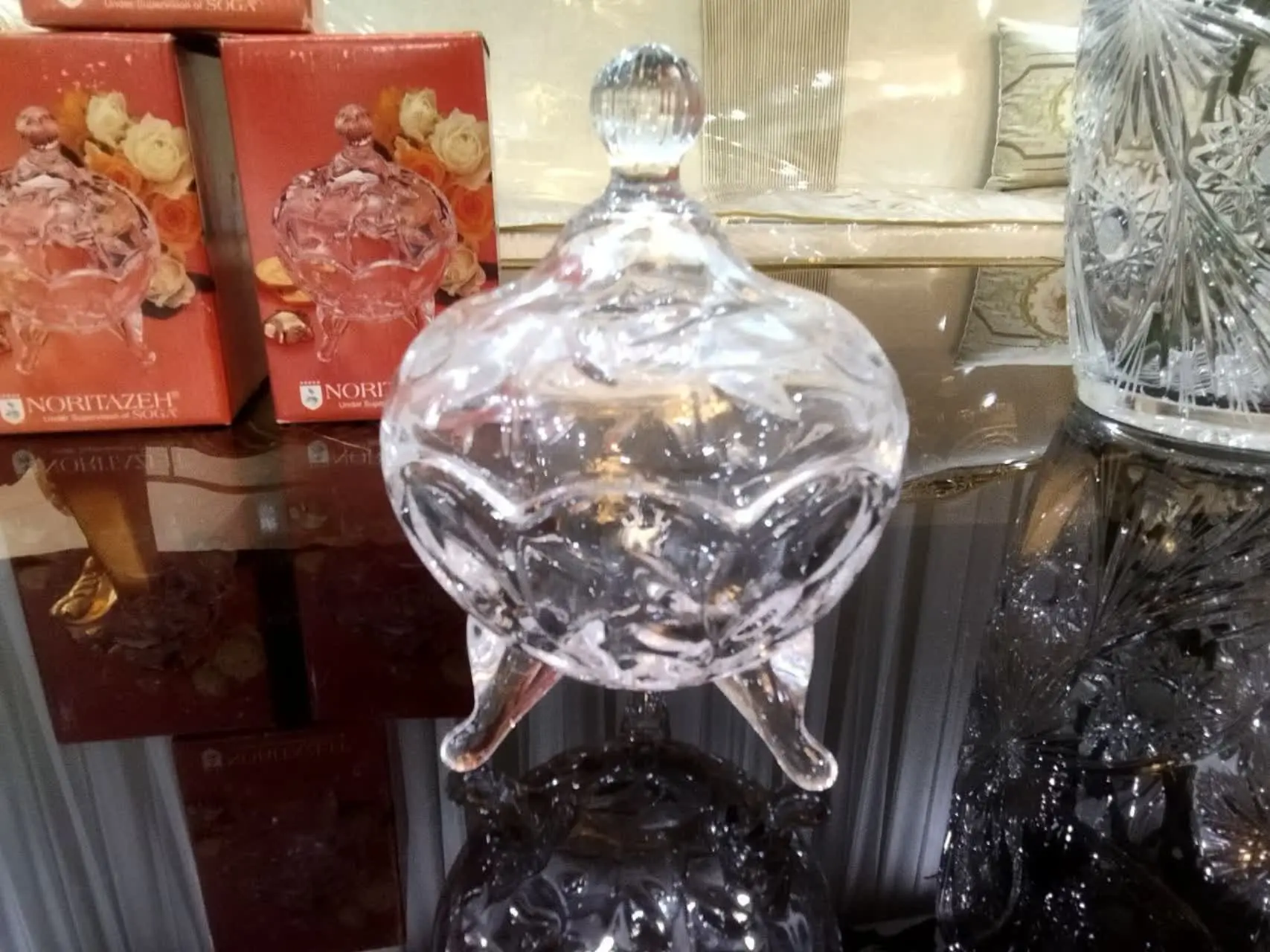 ۳ قندان پایه دار طرح لاروس سوگا
