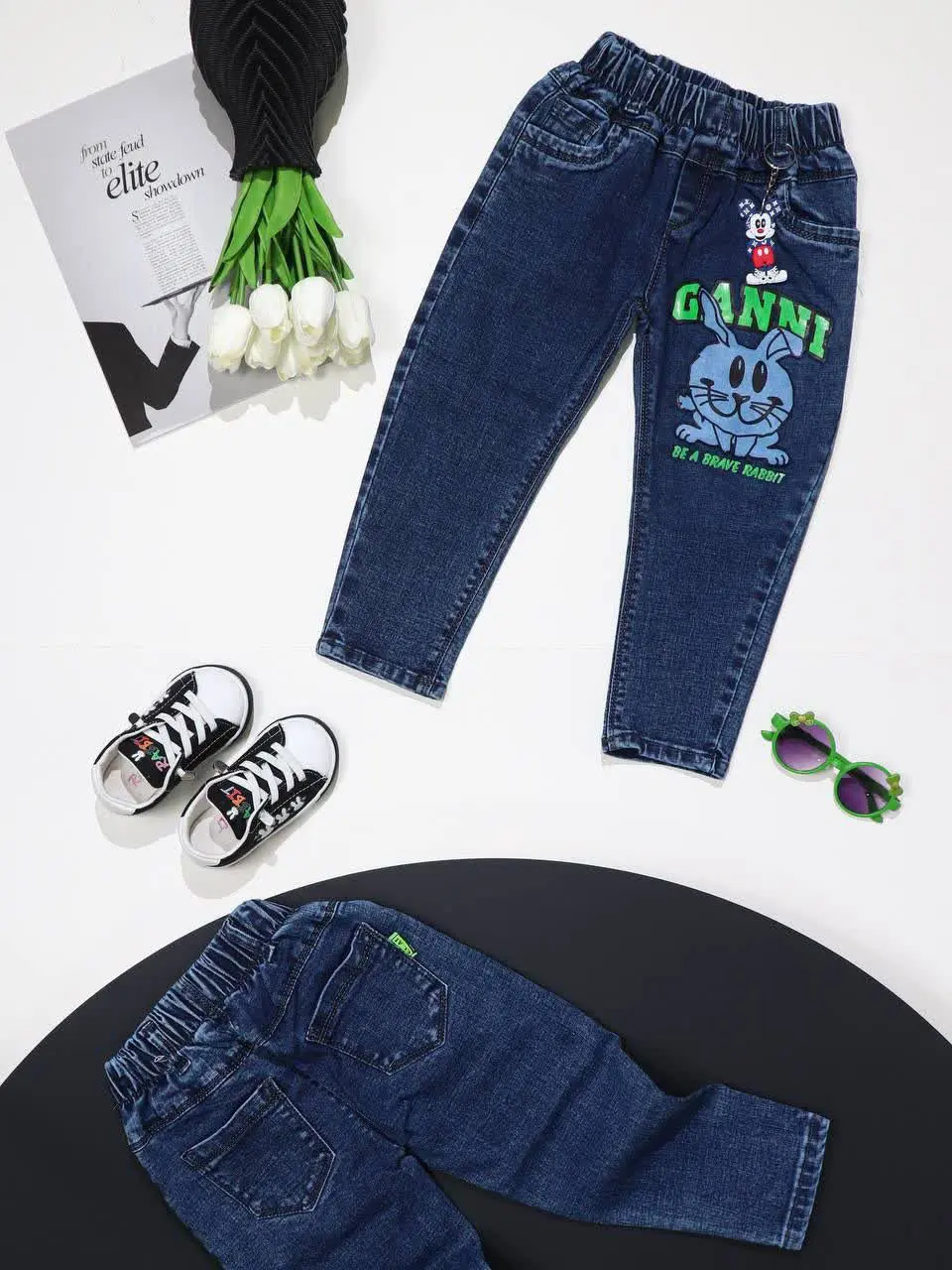 👕 شلوار جین چاپ خرگوش اسپرت 🌱