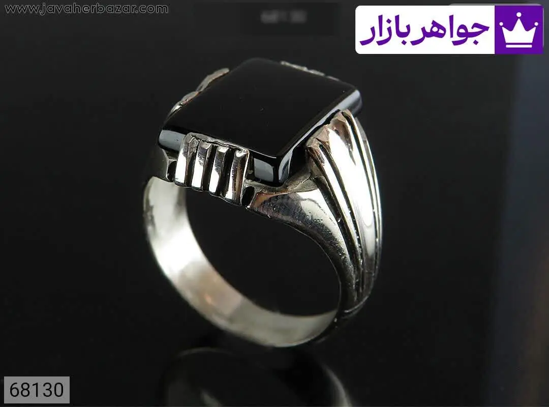 انگشتر نقره عقیق سیاه کلاسی...