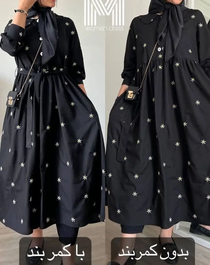 👚نام: پیراهن بلند پرچین بابونه🌼
