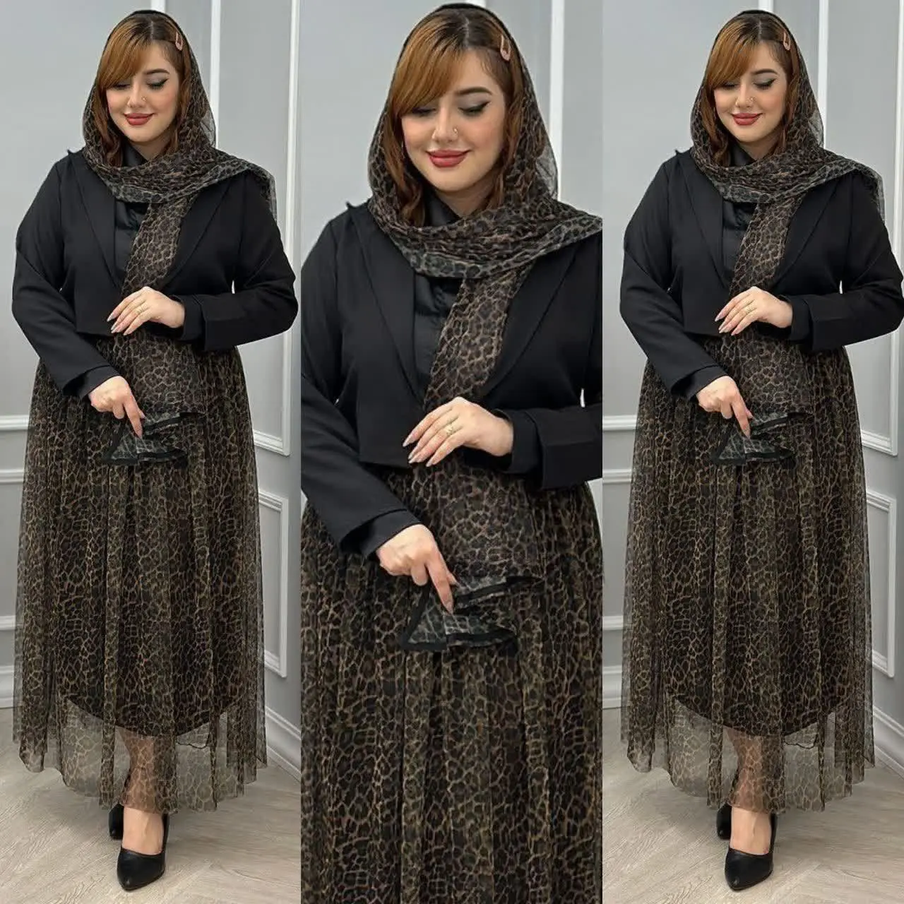 سه تیکه ❤️ شال +کت +دامن