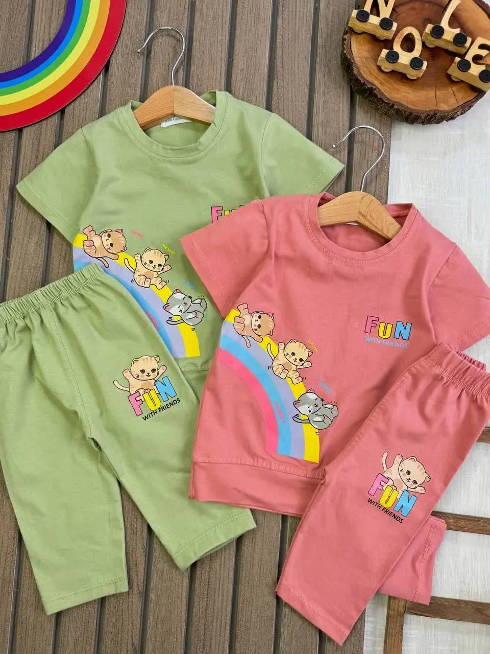 تیشرت شلوارک پیشی فان 🐈🌈
