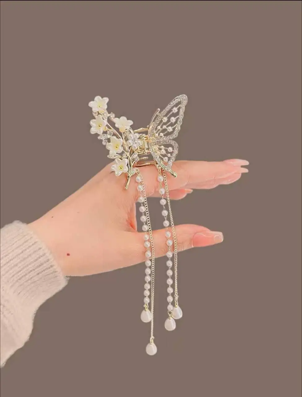 🦋🌸کلیپس پروانه گلی آویزدار
