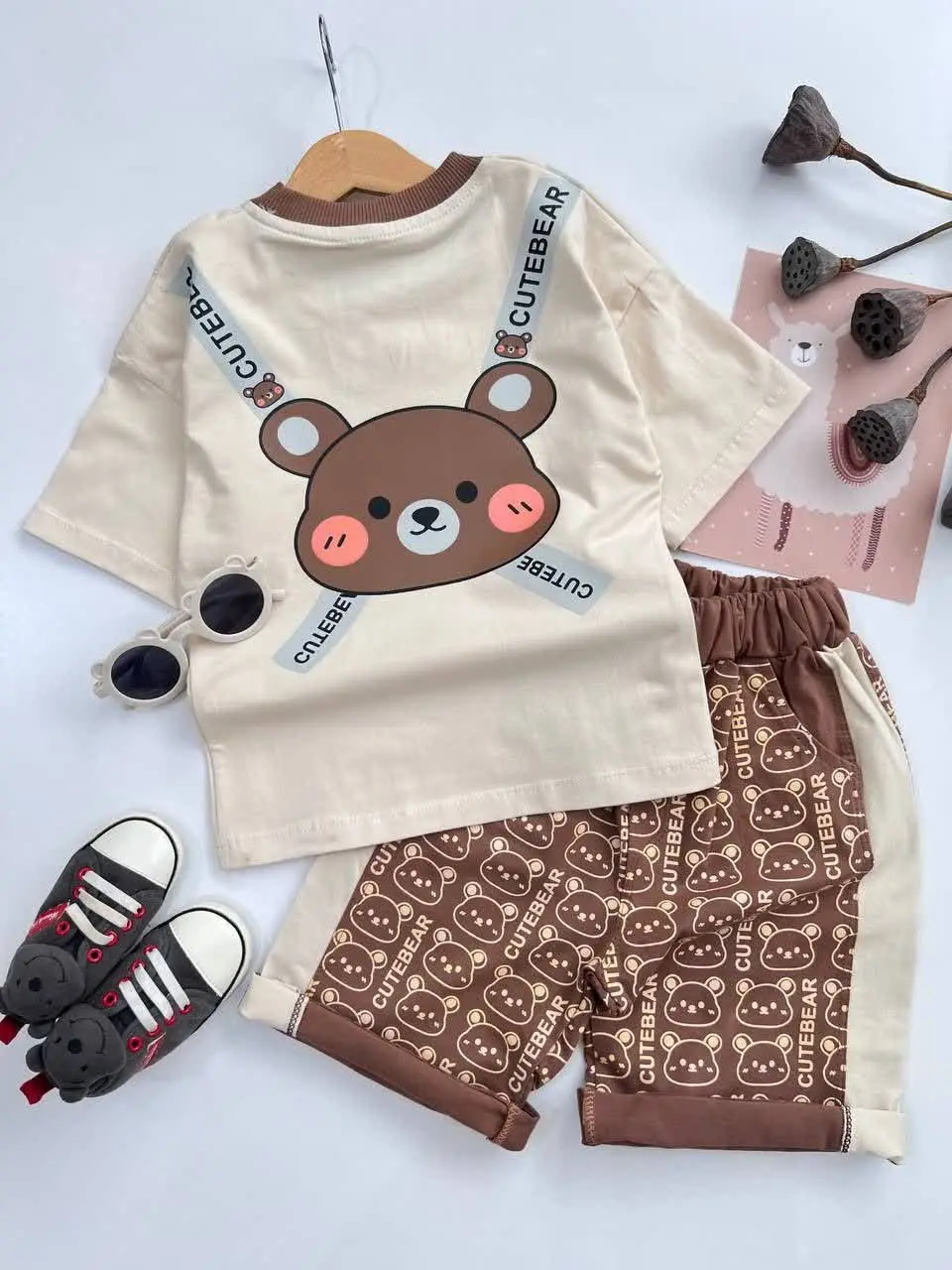 ست تیشرت و شلوارک خرسی🐻
