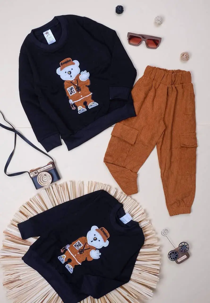 👕نام#بلوز شلوار مخمل کبریتی اسپرت گلدوزی 
