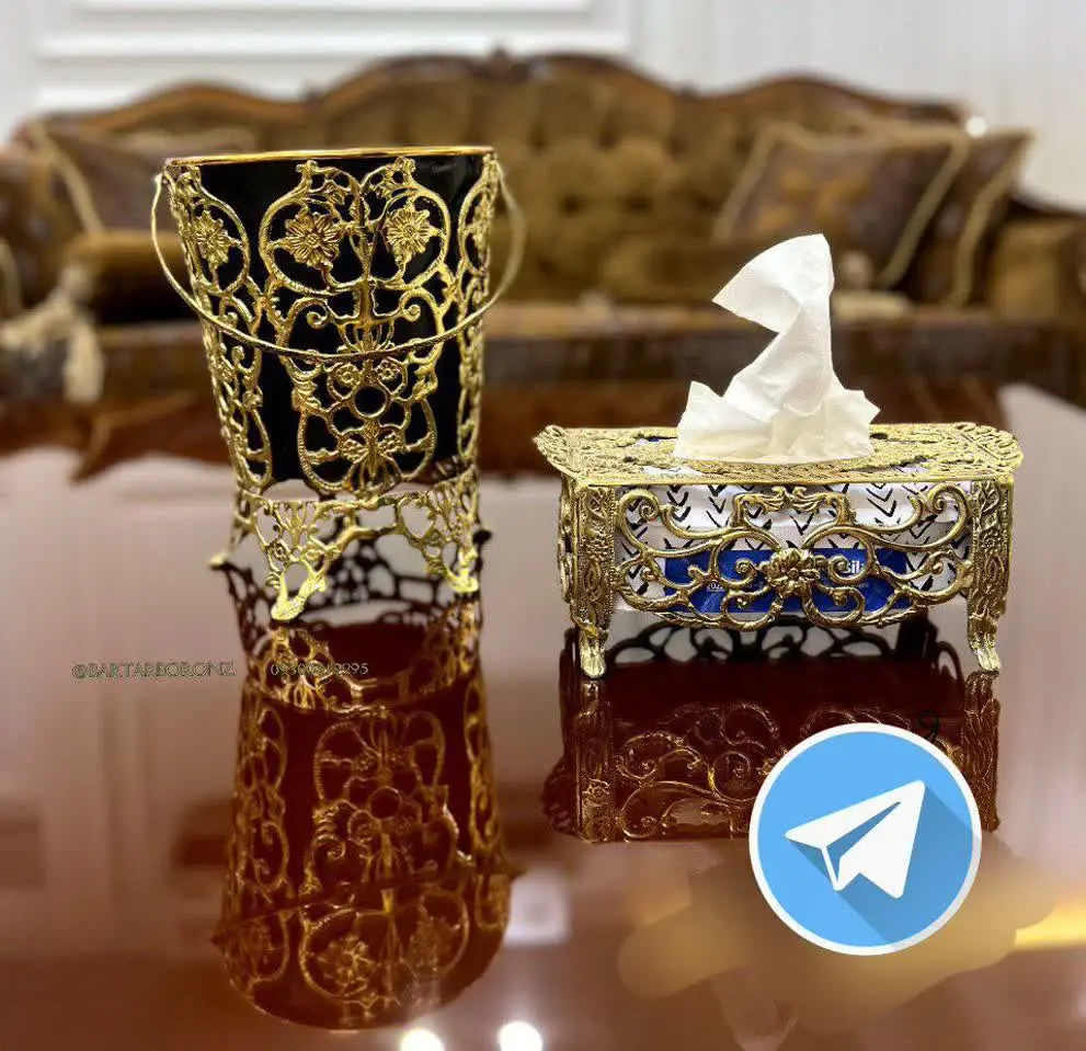 ست سطل و دستمال یاس رومیزی 
