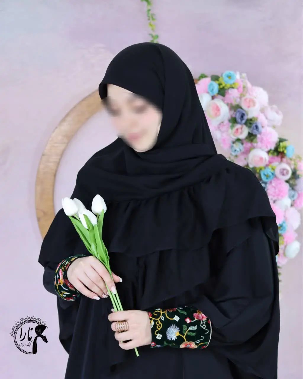 روسری حریرکرپ چیندار جت بلک☺️
