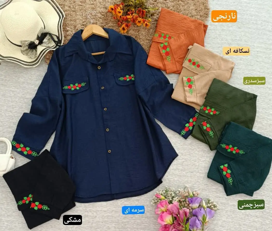شومیز مانتویی گل رز
