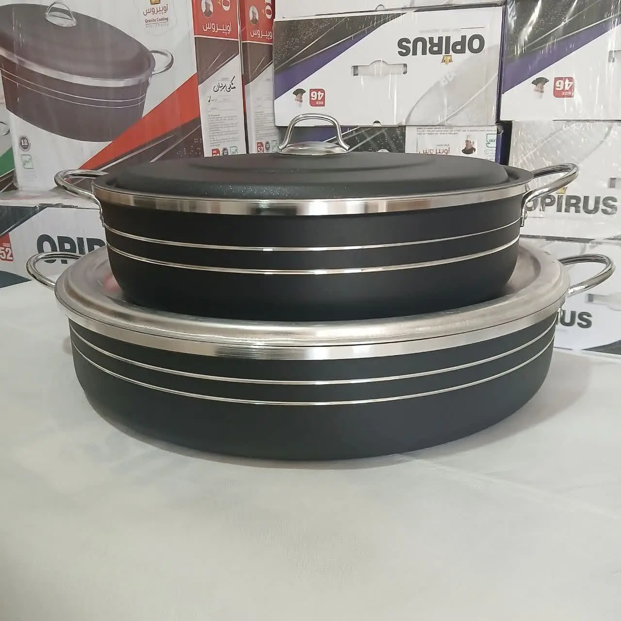 قابلمه و تابه تکی گرانیتی درب دار برند اوپیروس OPIRUS
