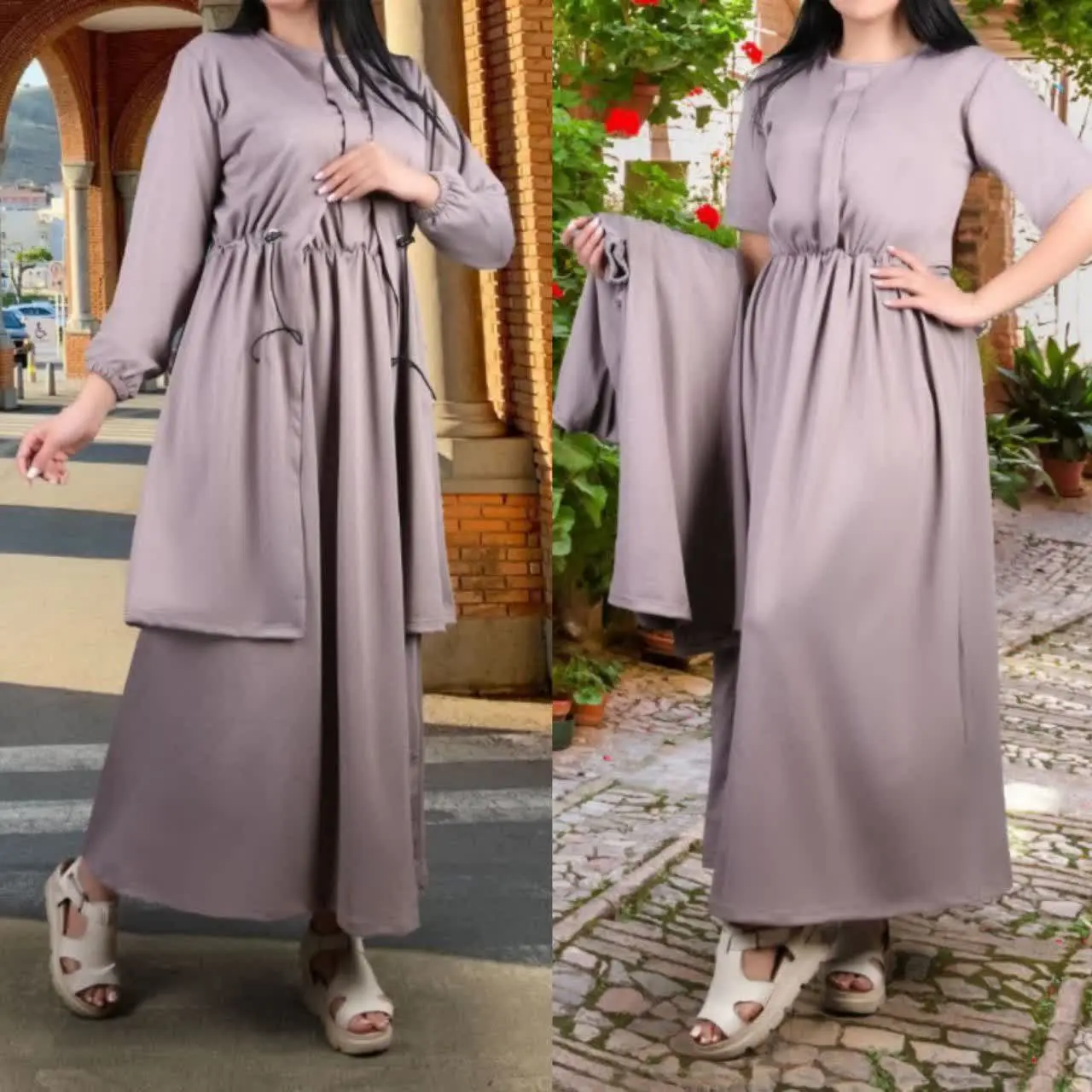 💞دوتکه مانتو سارافون کمرگت💞
