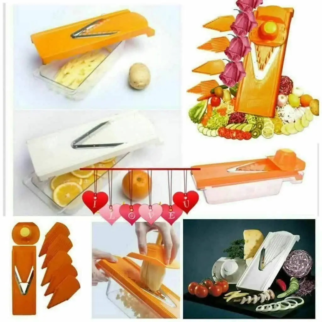 👌رشته‌ای، خلالی، چیپسی، نگینی و هر مدلی که بخواین مواد را در اندازه‌های مختلف براتون برش میزنه
