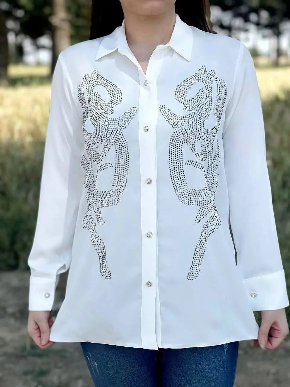 💞شومیز نگین کاری قواره دار شیک💞
