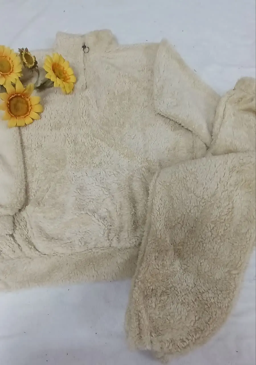 👚نام: ست هودی شلوار تدی یقه نیم زیپ
