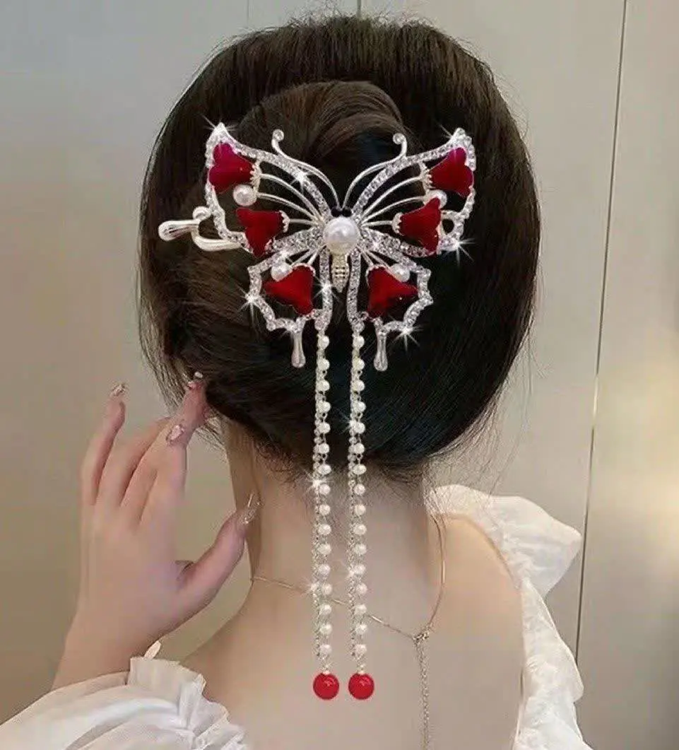🌹🦋 گیره چفتی رز و پروانه
