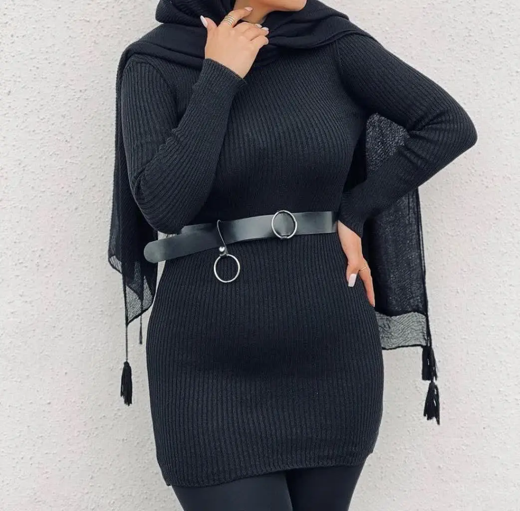 زیرمانتویی بافت یقه گرد 🧶 لازمه همه خانوماست👌 
