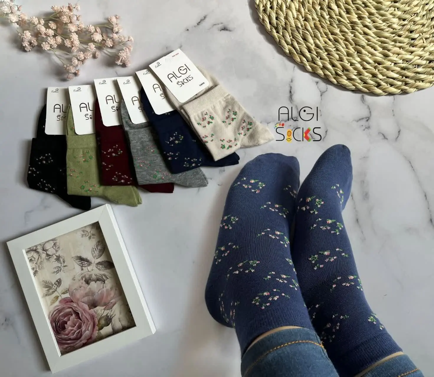 🌼جوراب نیم ساق گل ریز، زنانه، دخترانه، لاکچری
