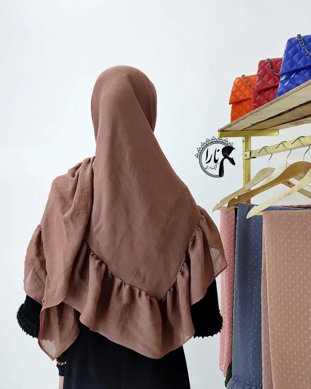 روسری چیندار قهوه ای🌹❤️😍

