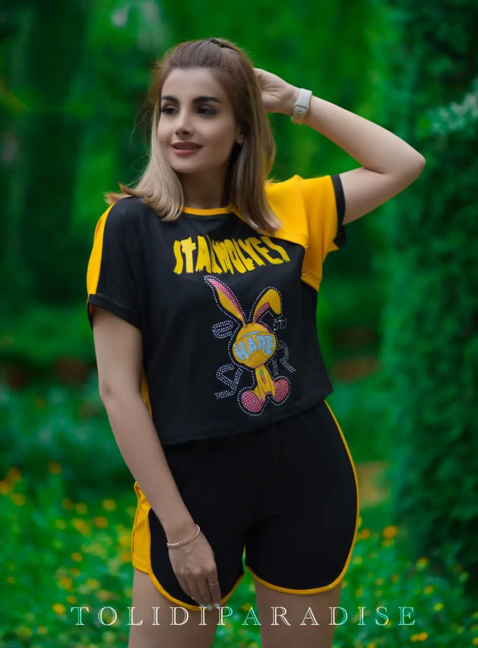 👚 کراپ شورتک خرگوش نگینی 
