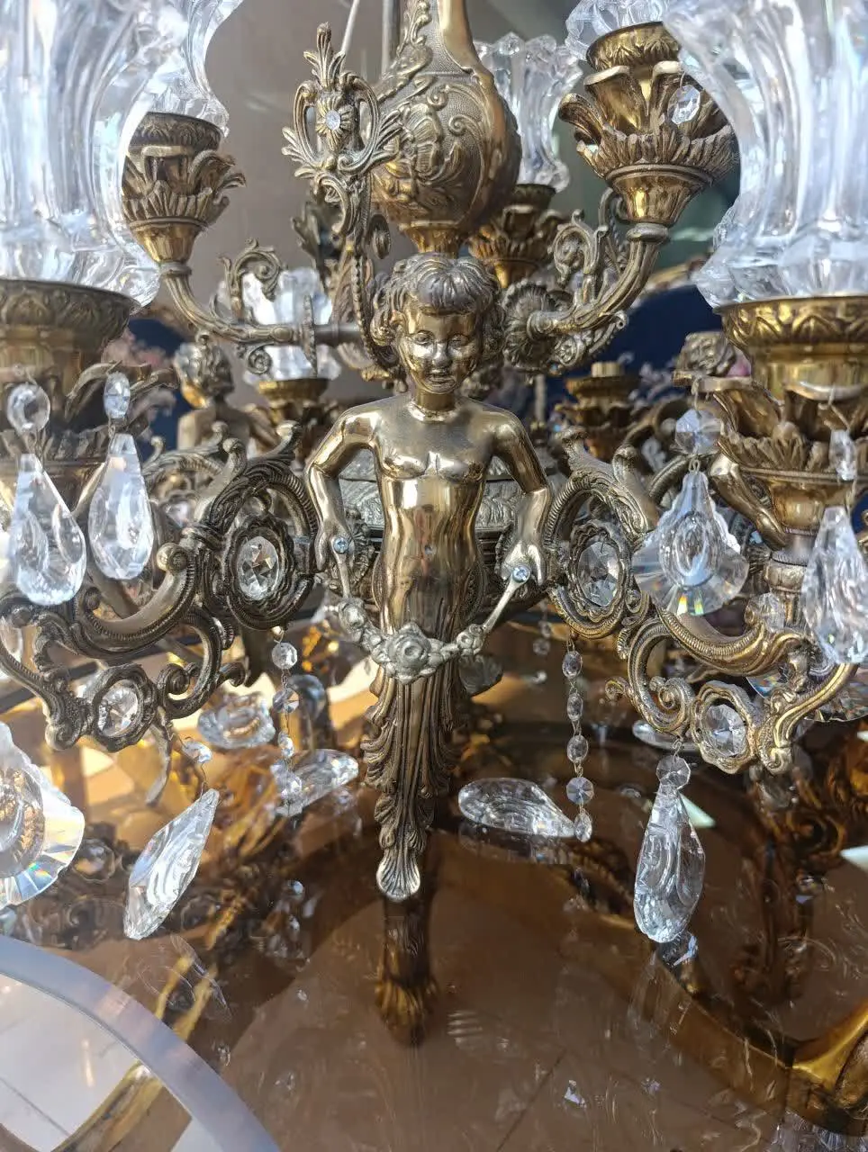یه جفت لوستر برنجی فرشته گرم بالا 
