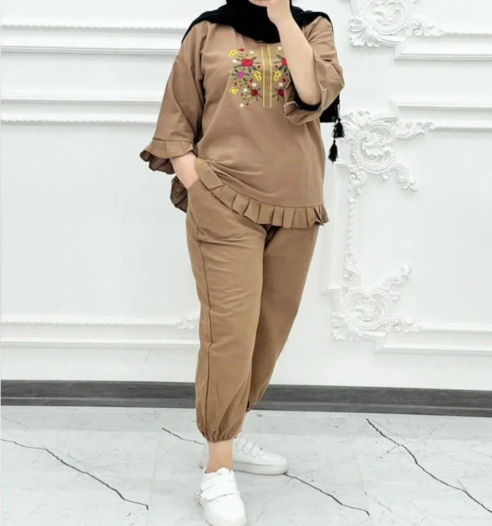 👚نام: ست بلوز شلوار گلدوزی لنین
