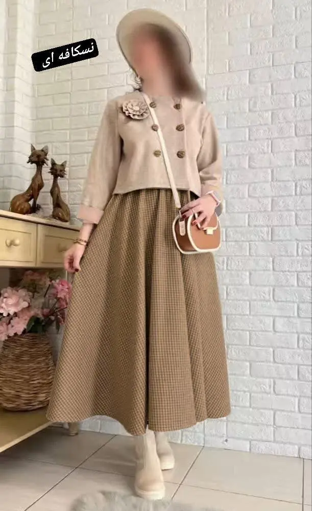 👚 نام: ست کت دامن کارامل ✔️

