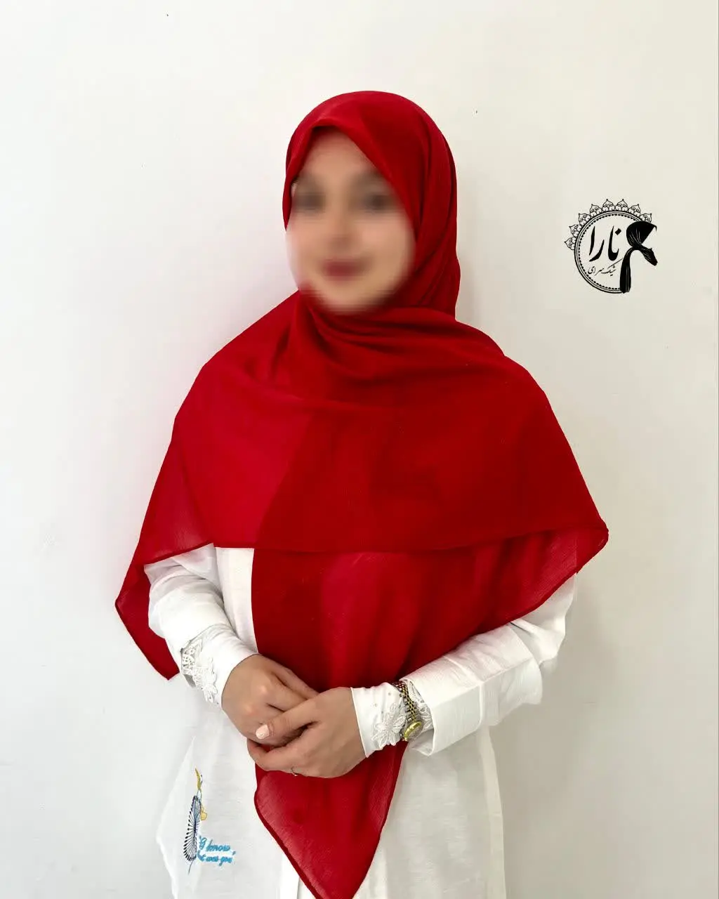 حریرکریشه شاین قرمز مدل ساده
