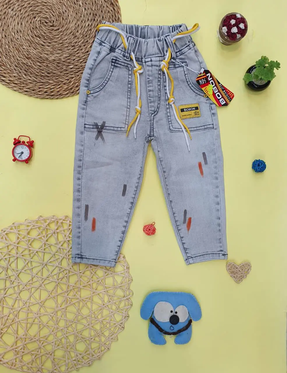 👖شلوار لی اسلپ طوسی 

