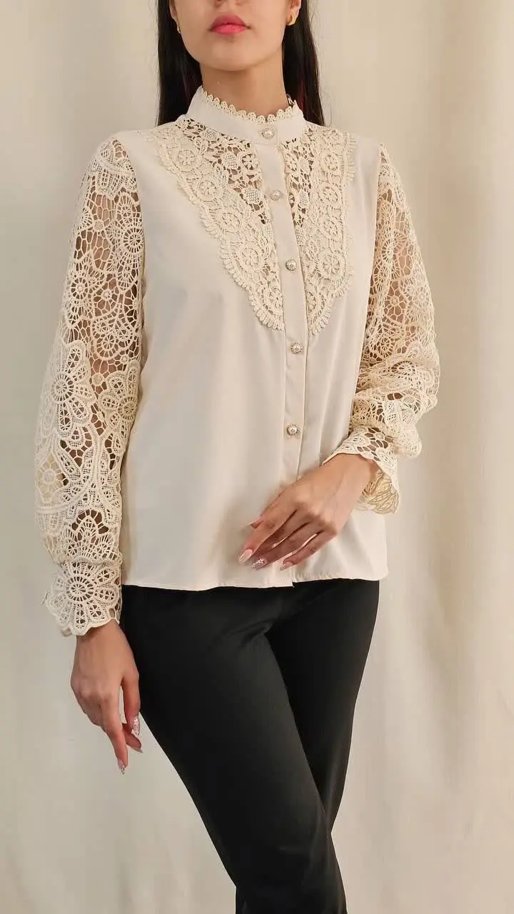 شومیز ۱۴۰۳ ترند سال با خرج کار گیپور وارداتی
