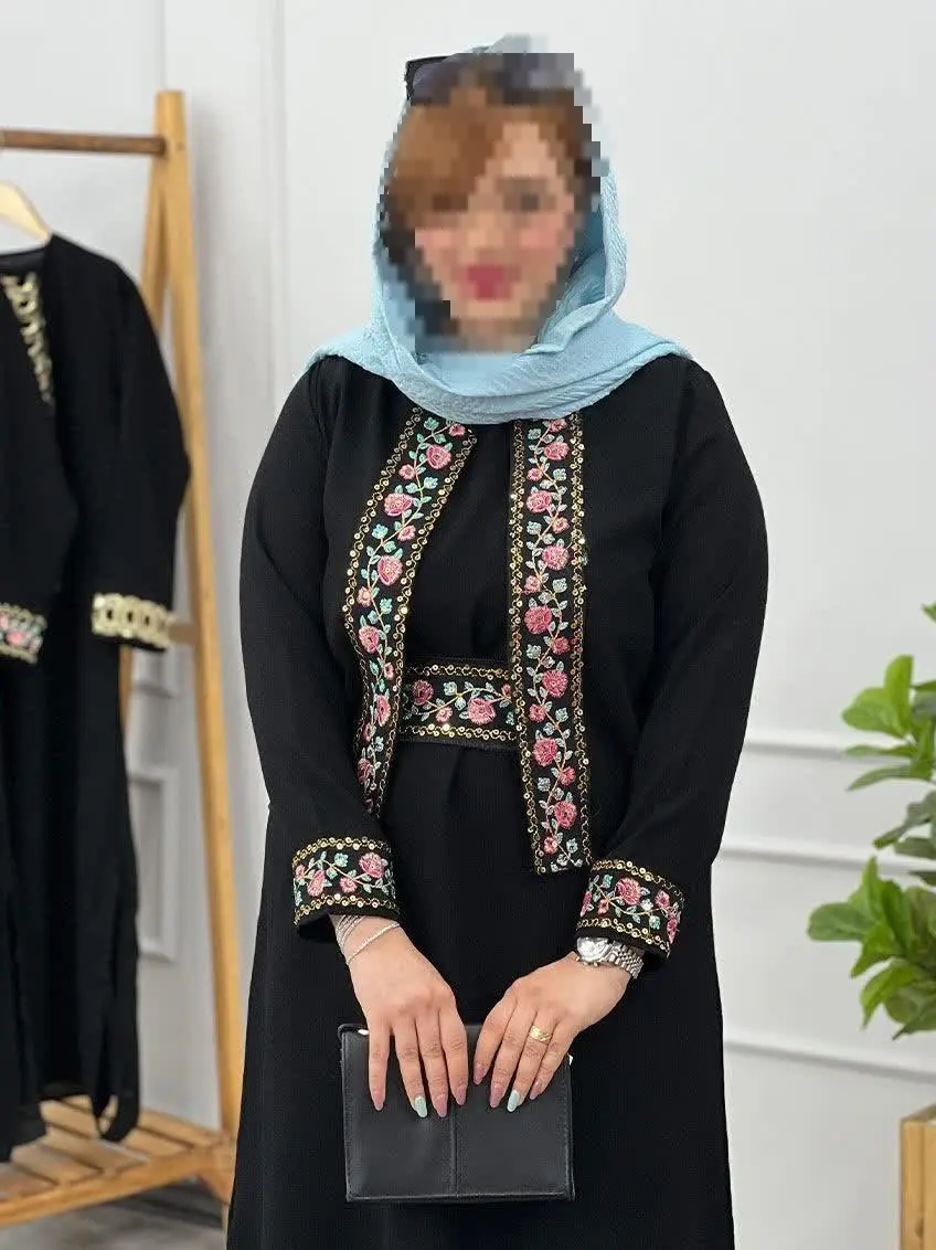 🌻کت سارافن و کمربند مدل گلفام
