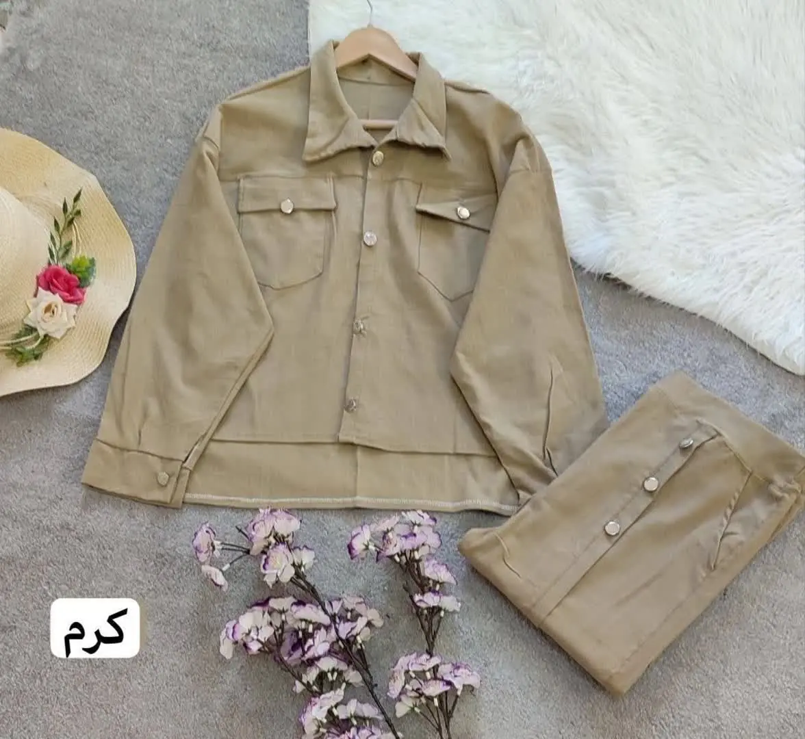 🧿ست دوتیکه کت و شلوار کتان (۵۰۴۳) 
