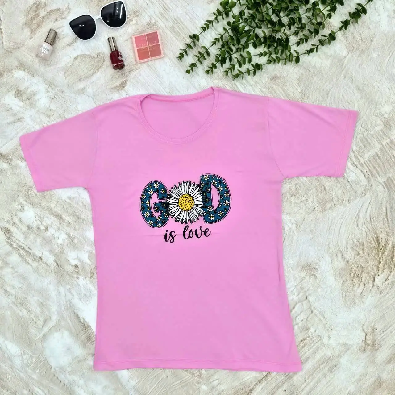 🛍تیشرت های نخ پنبه طرح بابونه