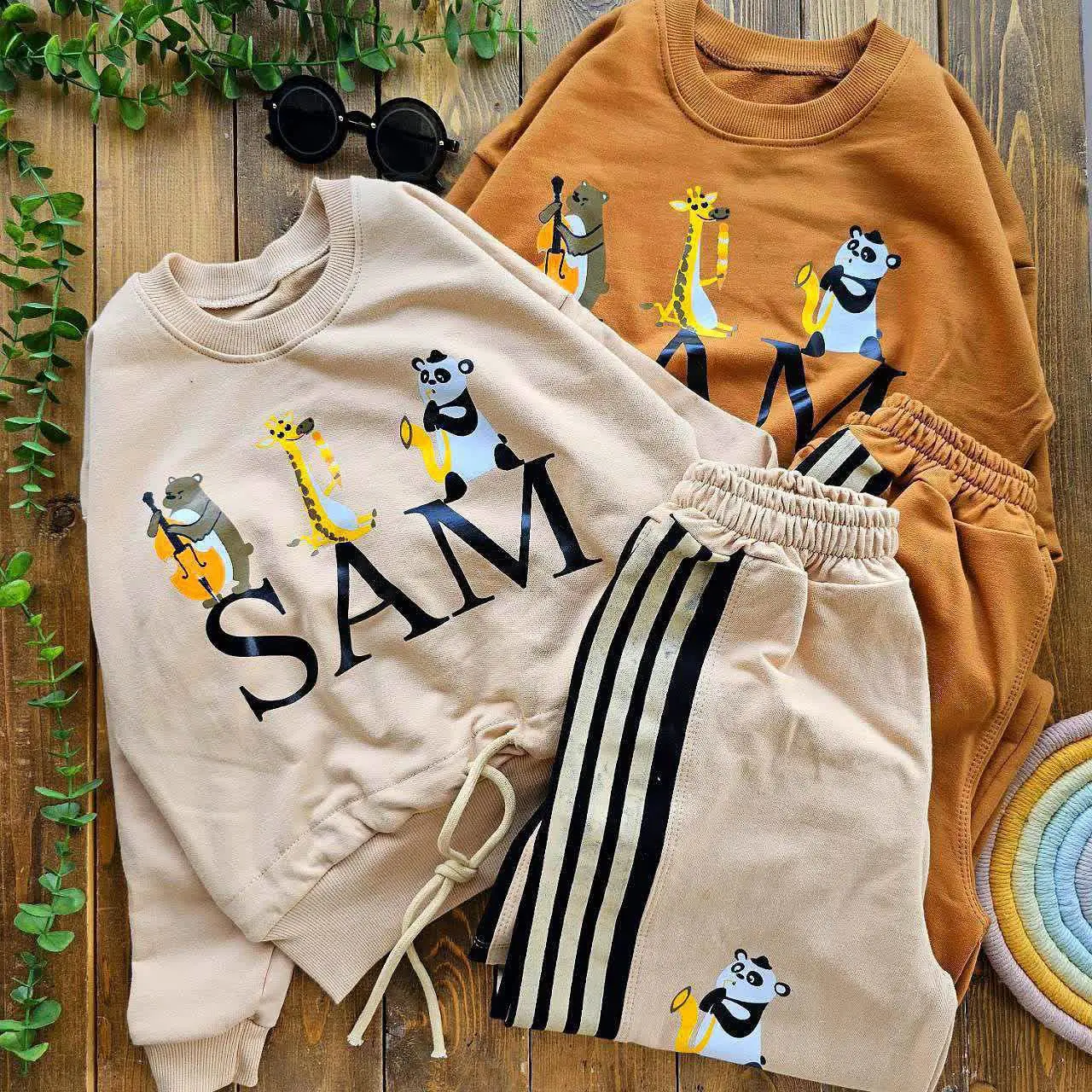 🌸 کراپ شلوار بگ طرح SAM🌸