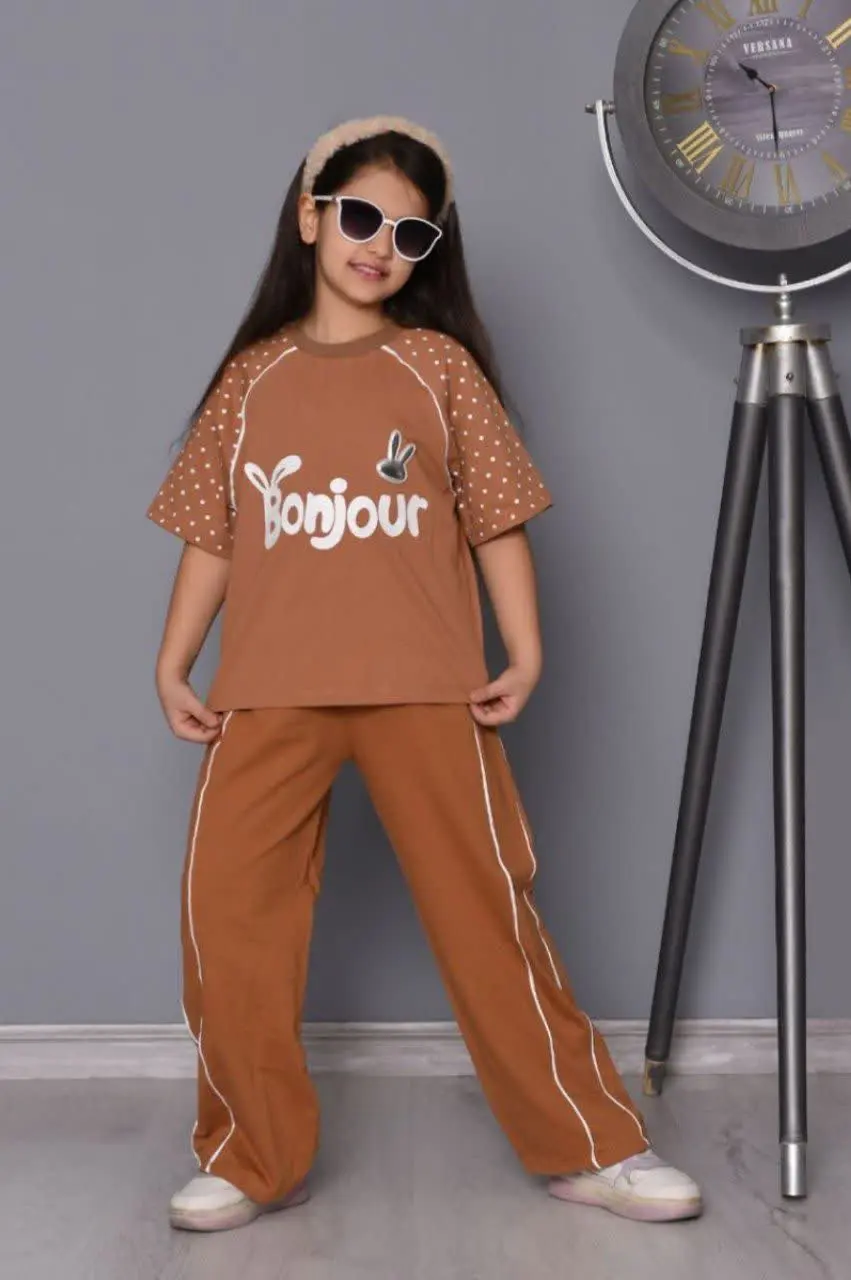 🌸ست کراپ شلوار bonjuor دخترانه🌸