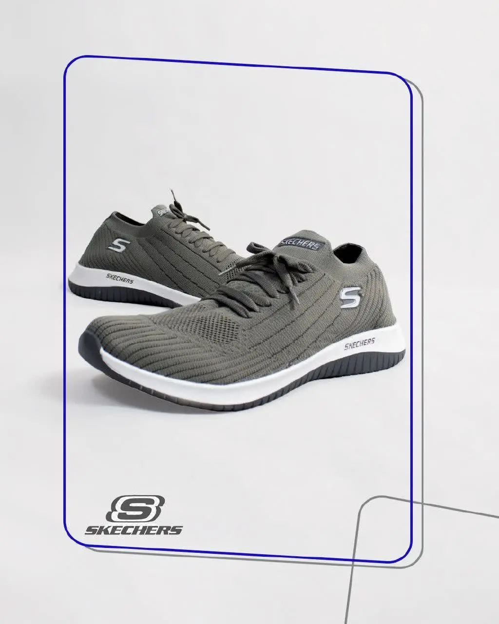 🔸 کفش اسپرت مردانه طوسی تیره Skechers مدل ۱۶۴۲
