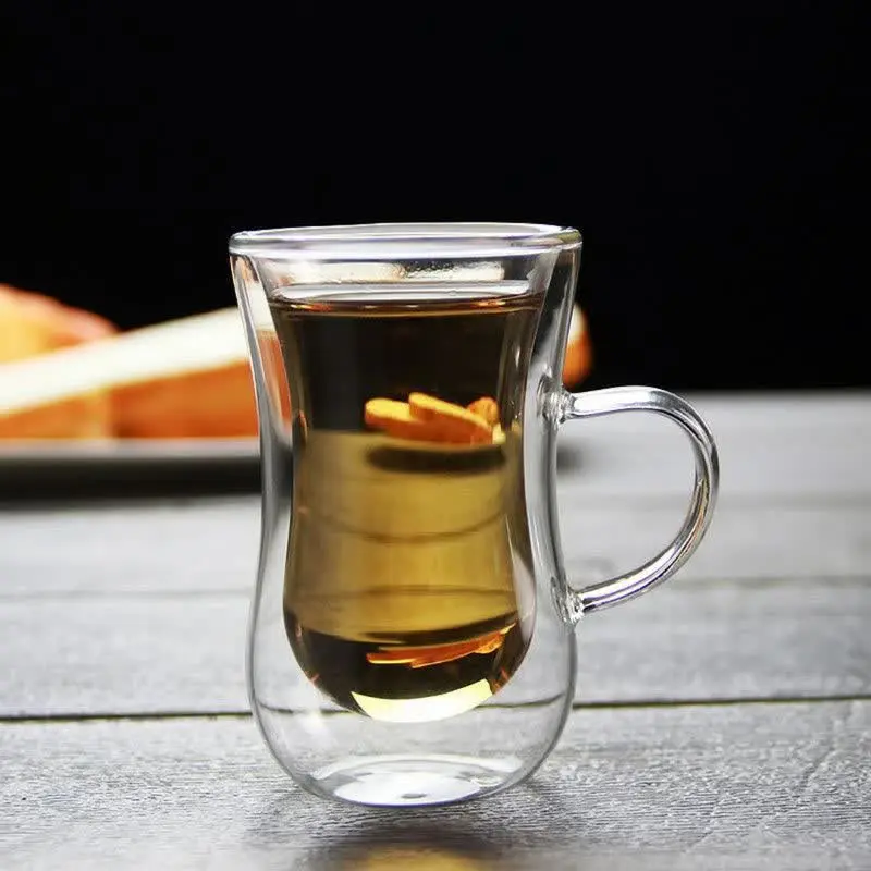 فنجان کمرباریک دسته دار دوجداره 😍