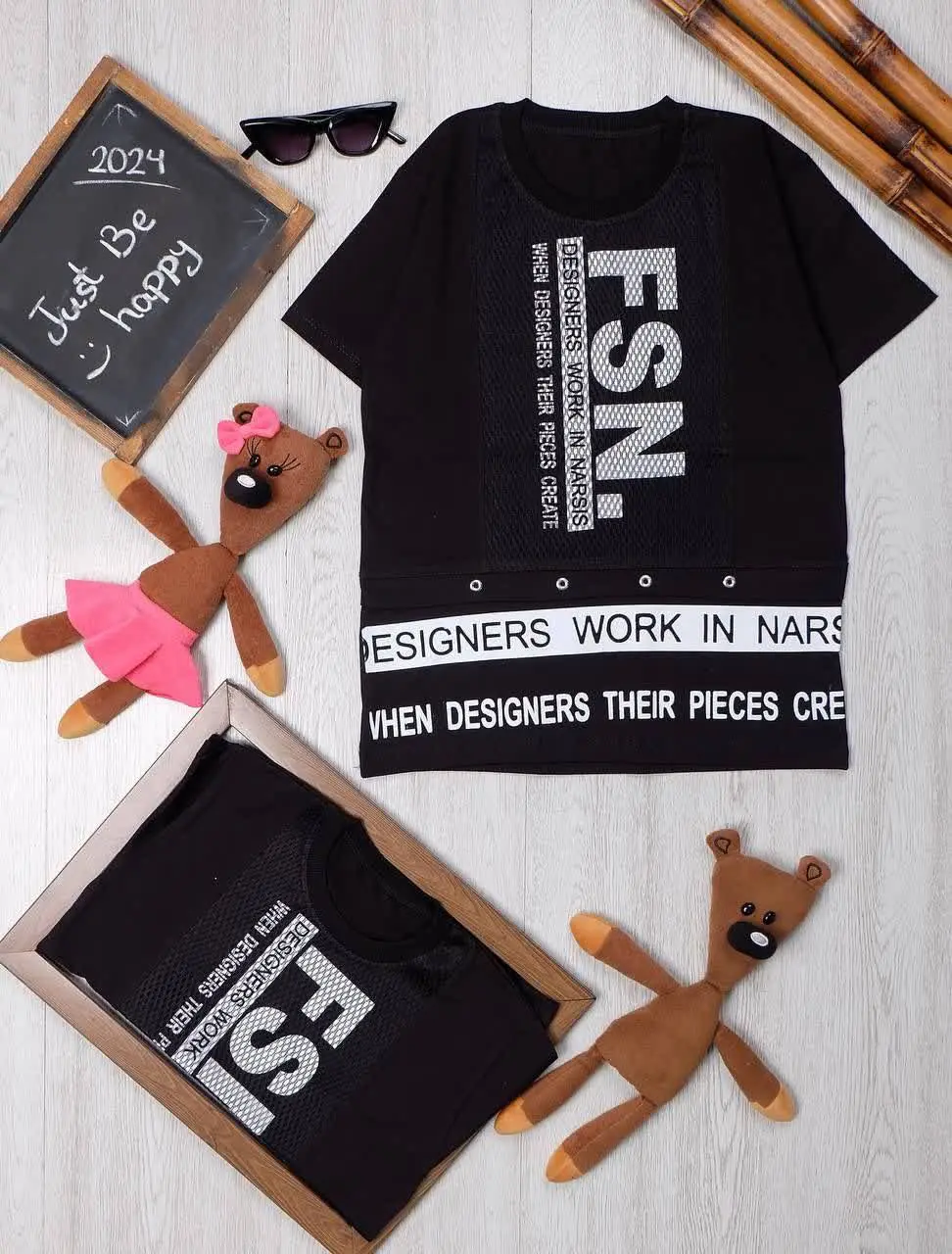 👫تیشرت تک مشکی جلو توری FSN👫